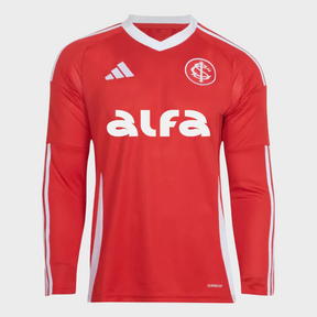 Camisa Internacional I Manga Longa 25/26 - Vermelha + Patrocínios