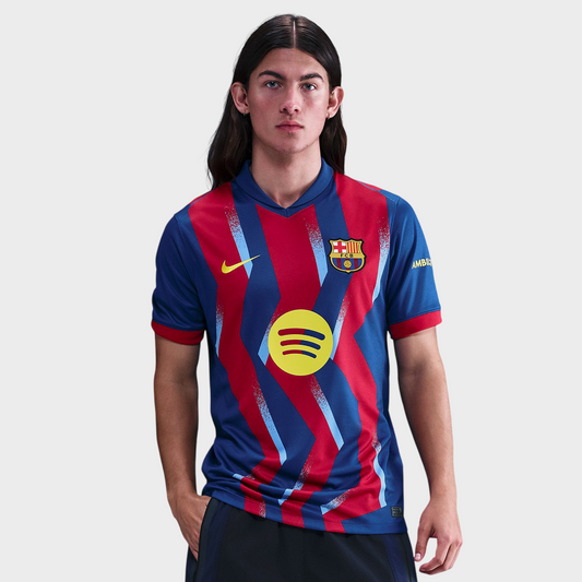 Camisa Barcelona IV 25/26 - Torcedor Nike Masculina - Azul e Grená