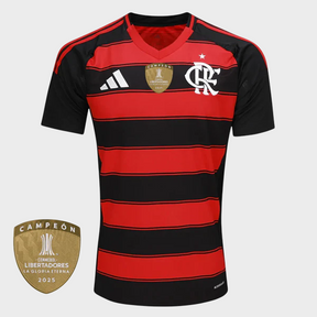 Camisa Flamengo I 25/26 - Torcedor Adidas Masculina - Vermelha e Preta