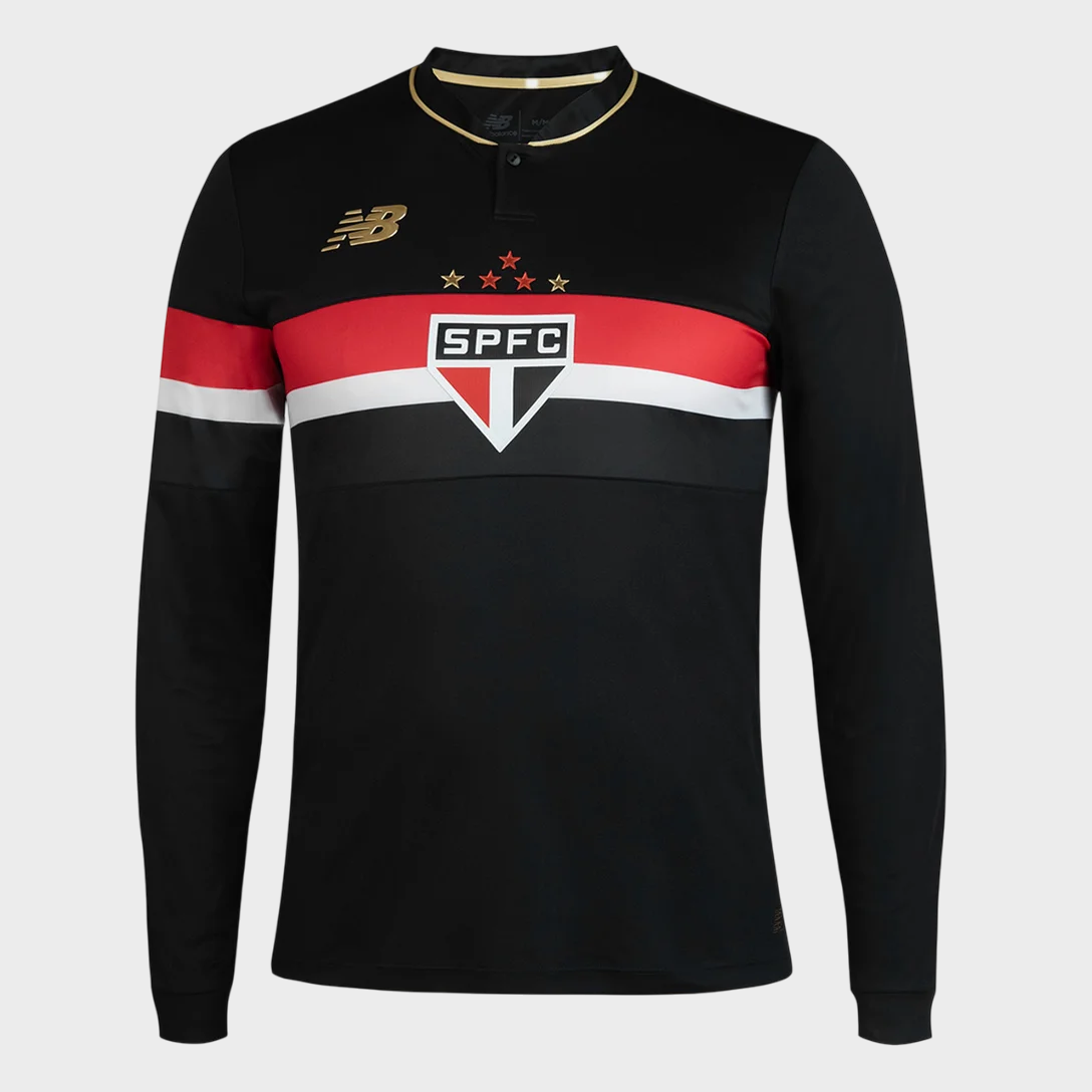 Camisa São Paulo III Manga Longa Comemorativa 25/26 - Preta [PRÉ-VENDA]