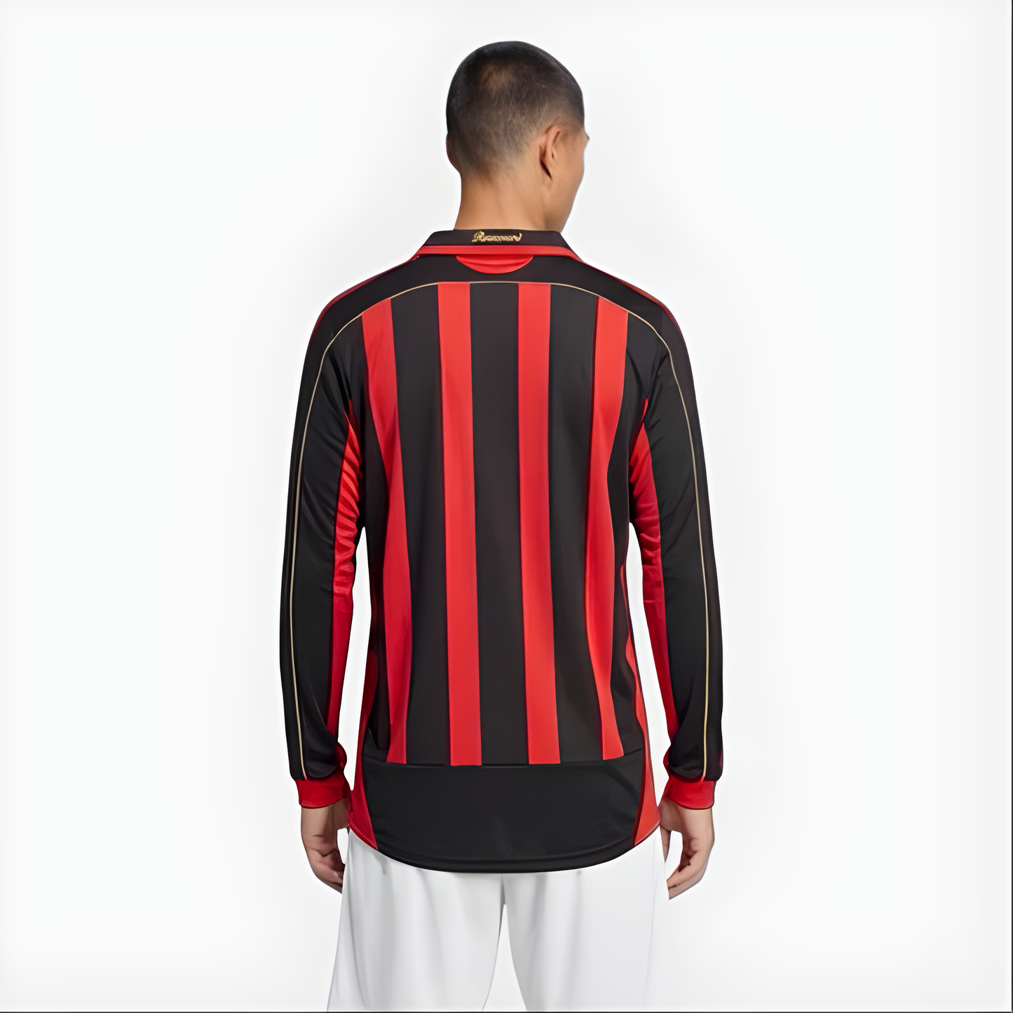Camisa Milan I 2006/2007 Manga Longa - Retrô - Preto e Vermelho