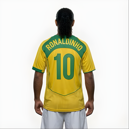 Camisa Seleção Brasileira I 2004 Reedição Total 90 - RONALDINHO 10