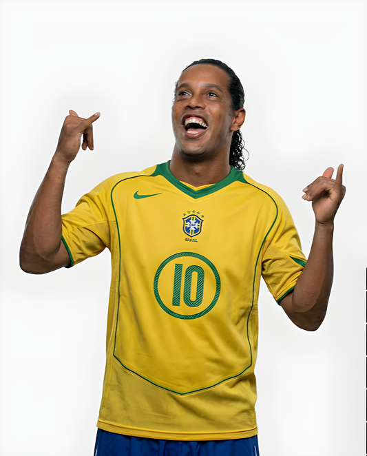 Camisa Seleção Brasileira I 2004 Reedição Total 90 - RONALDINHO 10