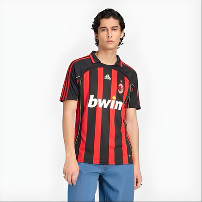 Camisa Milan I 2006/2007 Adidas Torcedor - Vermelha e Preto - Retrô