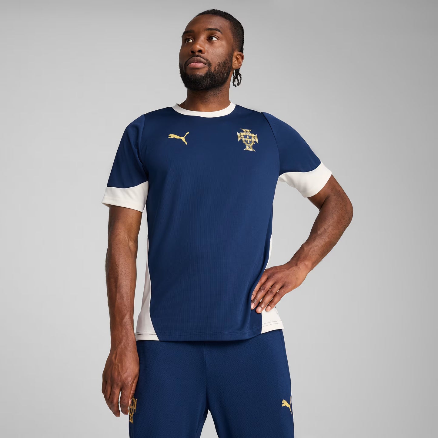 Camisa Portugal Treino 25/26 - Torcedor Puma Masculina - Azul Marinho
