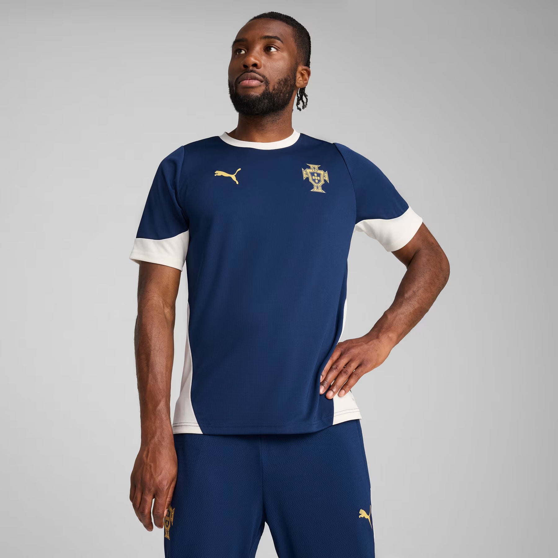Camisa Portugal Treino 25/26 - Torcedor Puma Masculina - Azul Marinho